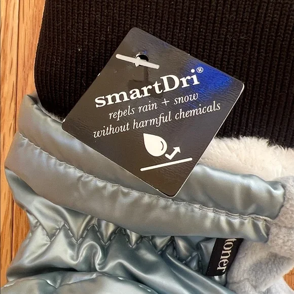 New! Isotoner women’s L/XL Blue  snow/rain repellent fleece lined gloves. - Picture 5 of 8